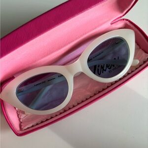 Vixen by Micheline Pitt White “Fashion Doll” Cat-Eye Sunglasses NWT